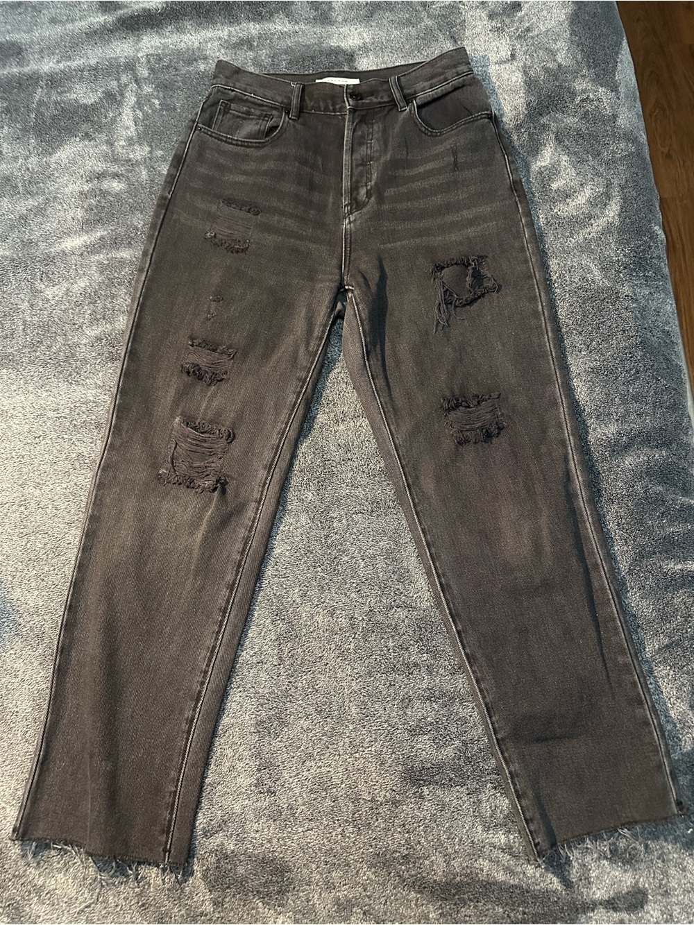 PacSun Black Distressed Straight-Leg Jeans